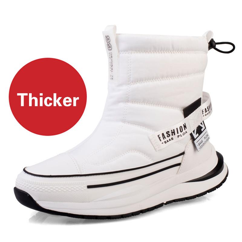 2024 Winter New Thick Couple Snow Boots Plus Velvet Warm Side Zipper Outdoor Casual Short Boots Cold Resistance Men Cotton Shoes