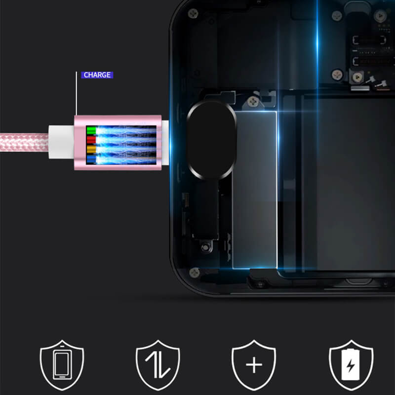 USB-зарядка Нейлоновый плетеный кабель для передачи данных Android-телефона Быстрая зарядка 2А Черный Синий Розовый Красный Серебристый Золотой 1м 2м