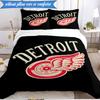 3PCS Vintage Detroit Wings Logo Bedding Set,Including 1pc Duvet Cover And 2pcs Pillowcases Perfect for Bedroom, Dormitory, Fan Christmas gift