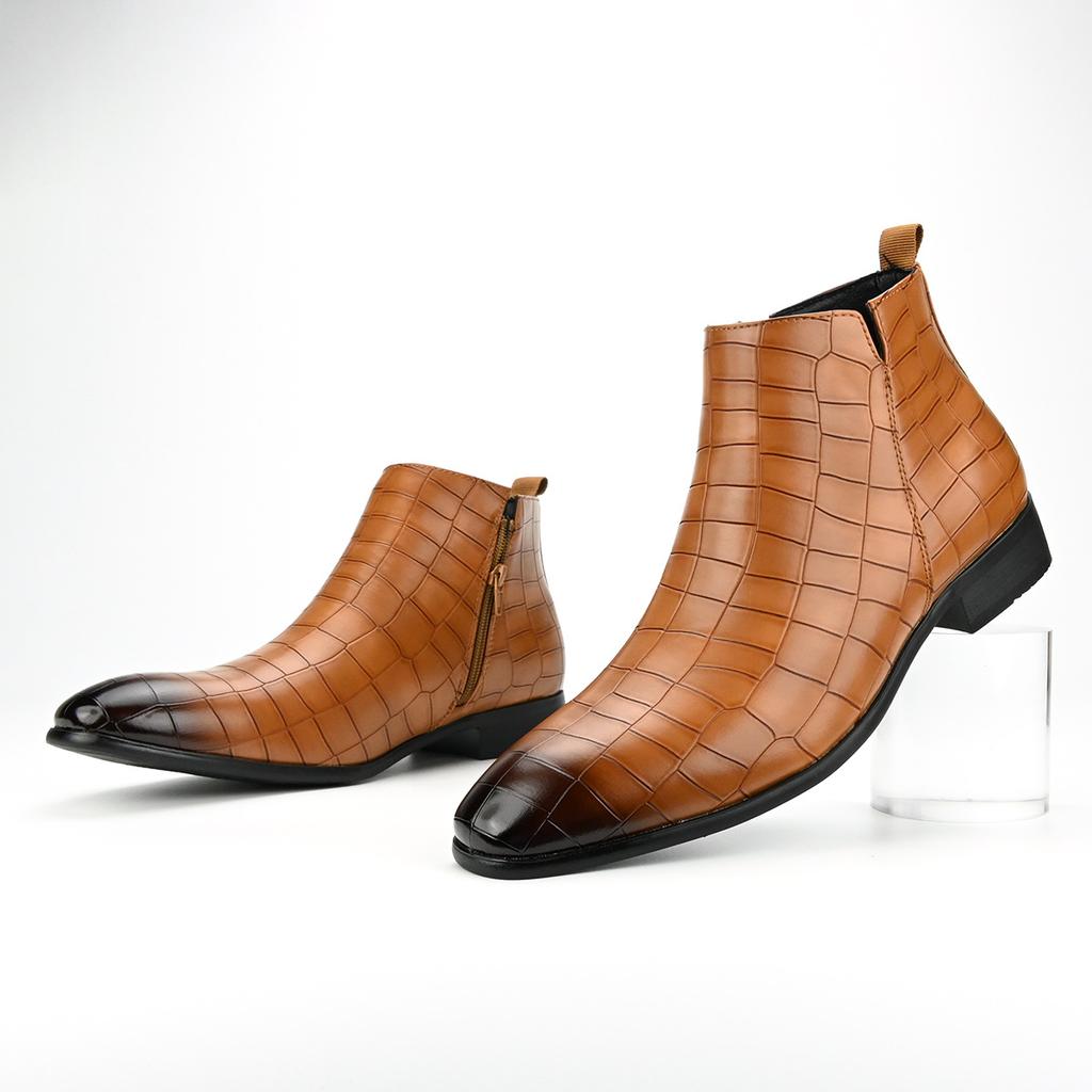 Модные мужские ботинки челси Высококачественные мужские туфли с квадратным носком Универсальные модные мужские короткие ботинки Трендовые кожаные ботильоны Botas Hombre