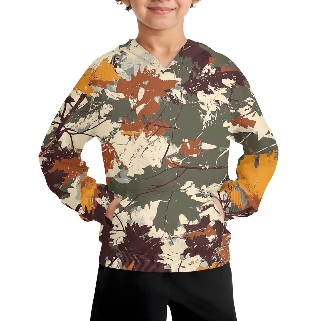 Boys Casual Fashion Long Sleeve Hooded Pocket Sweatshirt