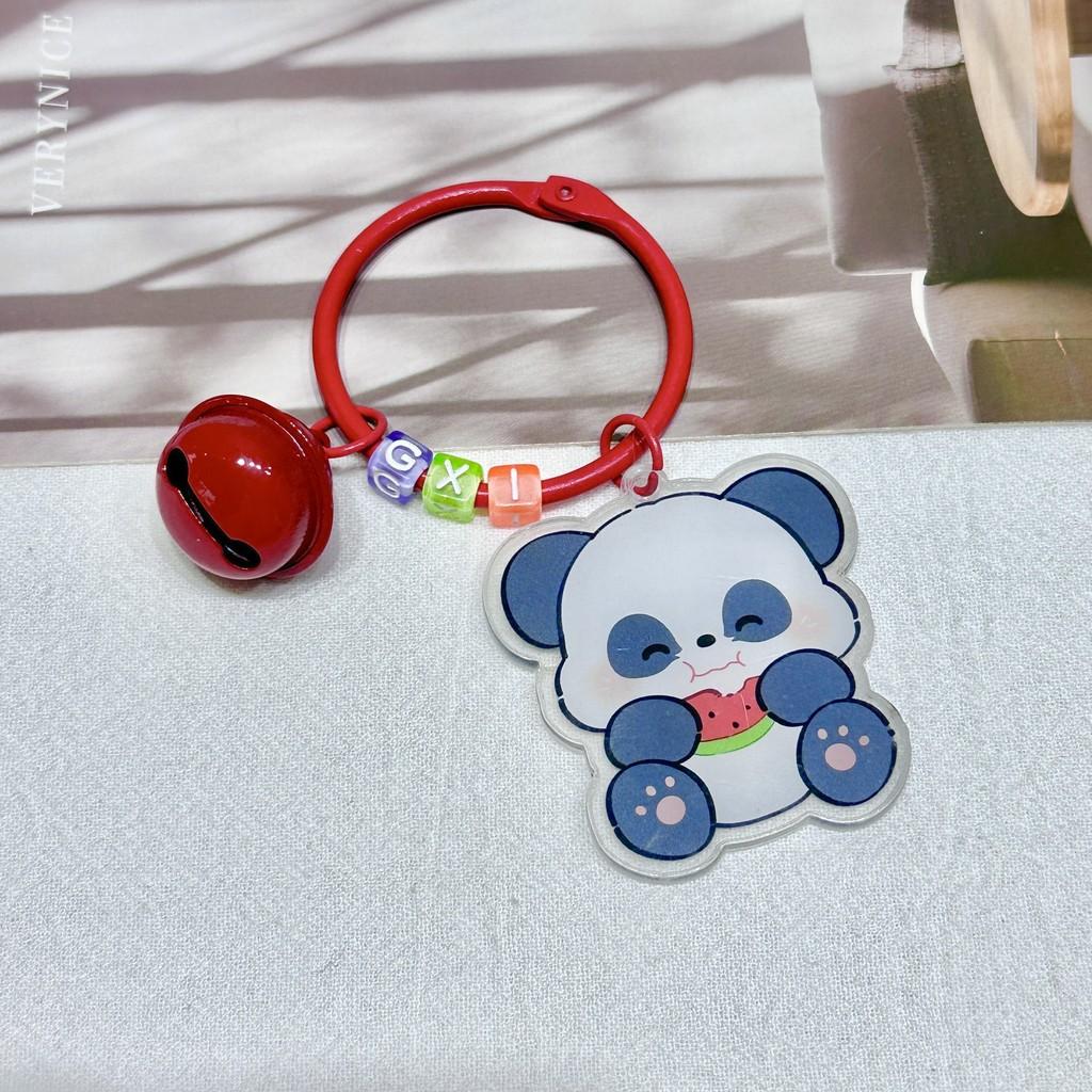 Adorable Panda Bamboo Keychain Acrylic Diy National Treasure Key Ring Perfect For Gifts