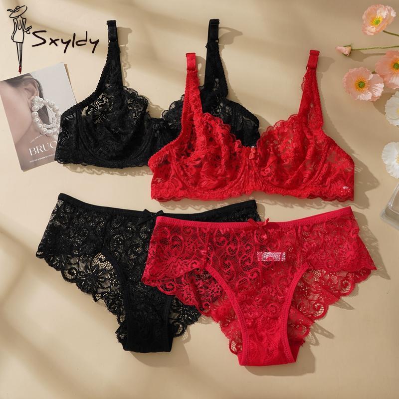 Сексуальные комплекты бюстгальтеров на косточках, полностью кружевные, без подкладки, мягкие женские прозрачные ультратонкие комплекты бюстгальтеров пуш-ап