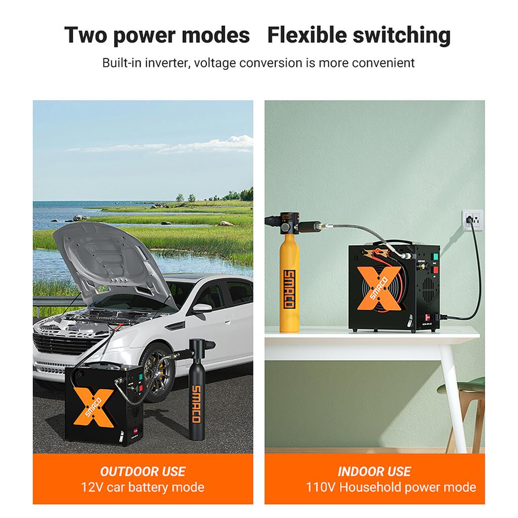 Электрический насос для подводного плавания, воздушный компрессор AutoStop, без масла, в автомобиле, 12 В постоянного тока или дома, 110 В переменного тока