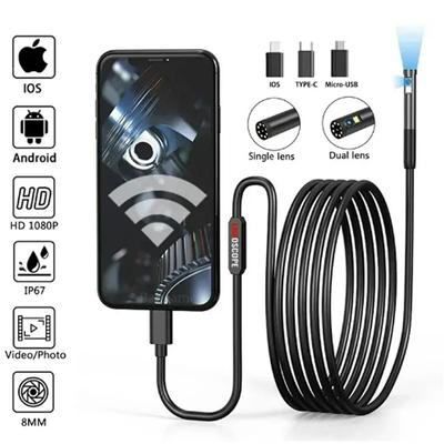 Горячая продажа эндоскопическая инспекционная камера 3 в 1 Micro USB/Type-C мини инспекционная камера для IOS iPhone водонепроницаемый трубопроводный бороскоп