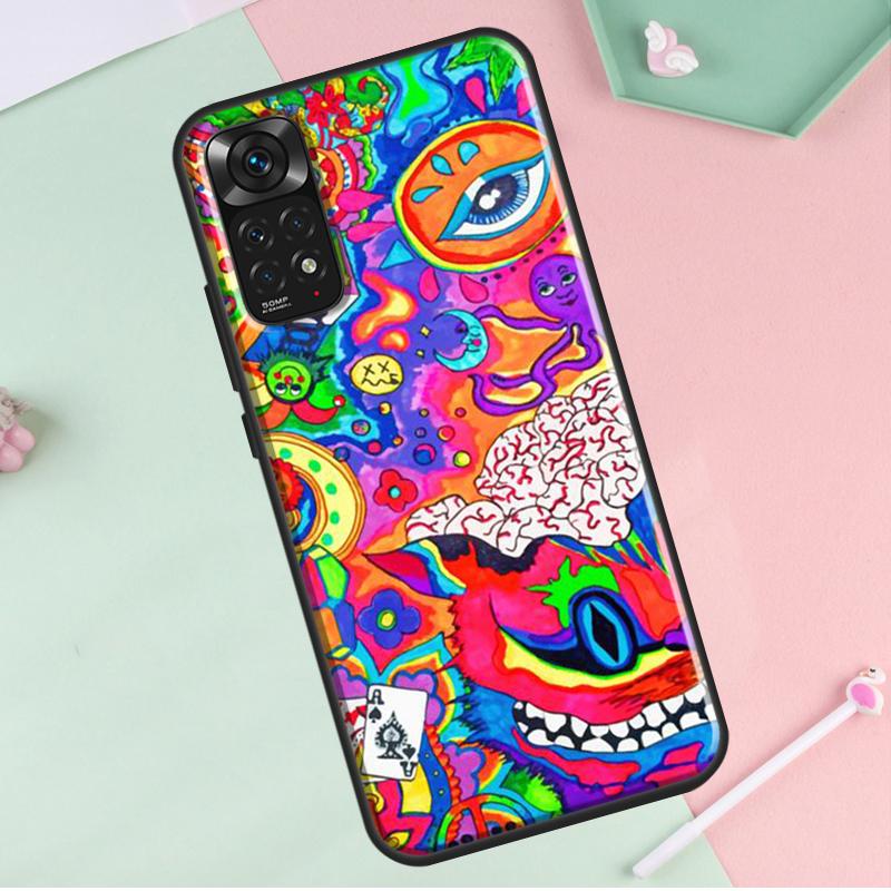 Psychedelic Trippy For Redmi Note 12 Pro Plus Cover For Redmi Note 10 8 9 11 Pro 12S 11S 10S 9S 9C 10C 12C Case