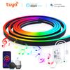 Tuya Smart WiFi светодиодная неоновая лента 12 В черная силикагелевая трубка RGB Bluetooth APP неоновая лампа лента для домашнего декора комнаты на Рождество