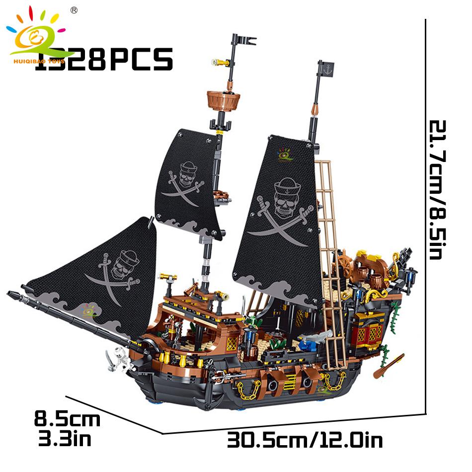 Moc Medieval Pirate Vikinged Ship Ocean Adventure Navigation Boat Building Blocks Education Kid Bricks Toy For Adult