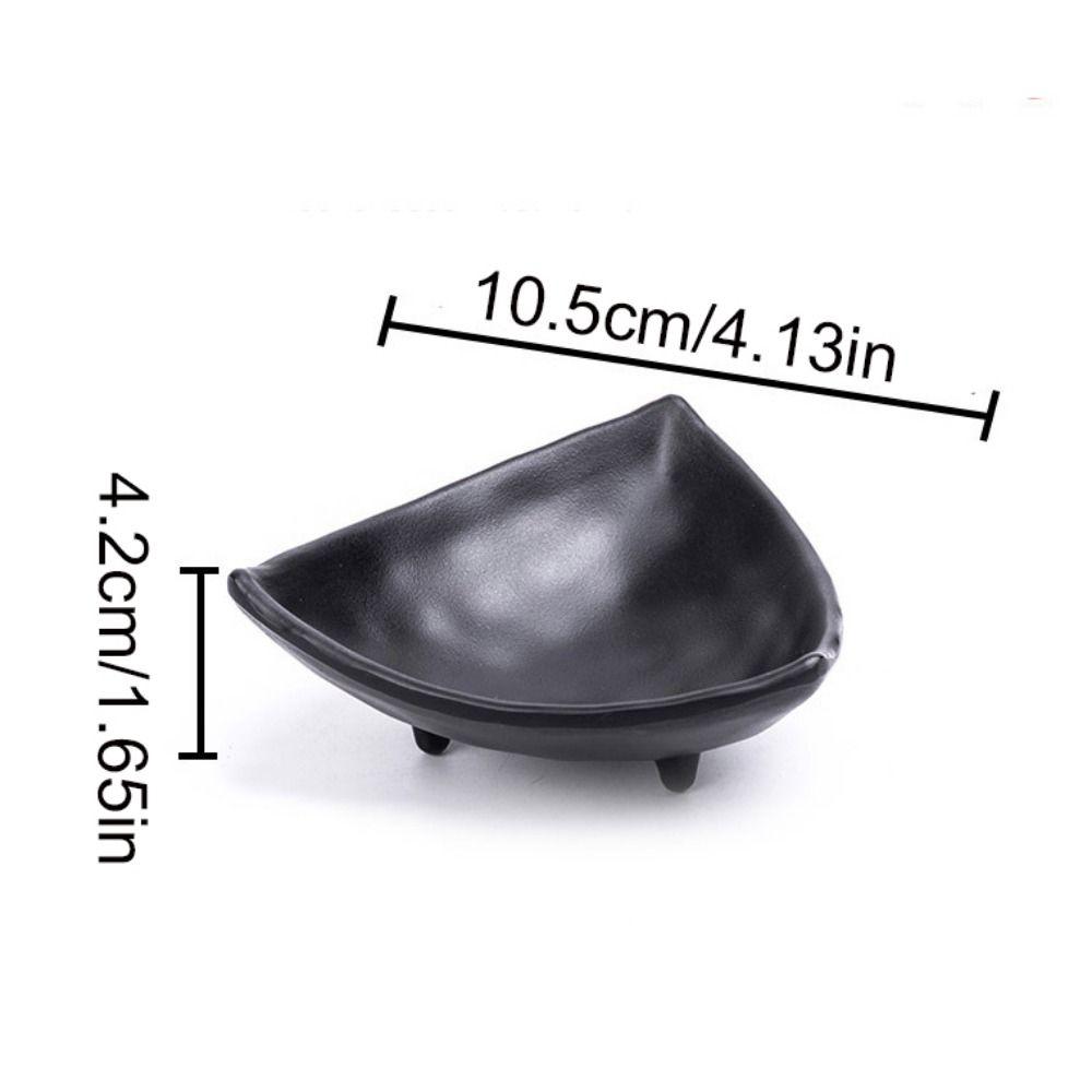 Black Seasoning Plate Japanese Style Sushi Soy Dipping Sauce Bowl Snack Plate  Home