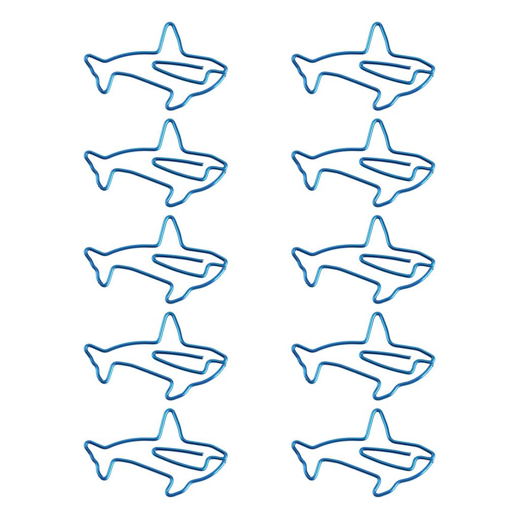 100Pcs Paper Clips Unique Dolphin Shape Lightweight Portable Electroplating Process Metal Paperclip Office Clips