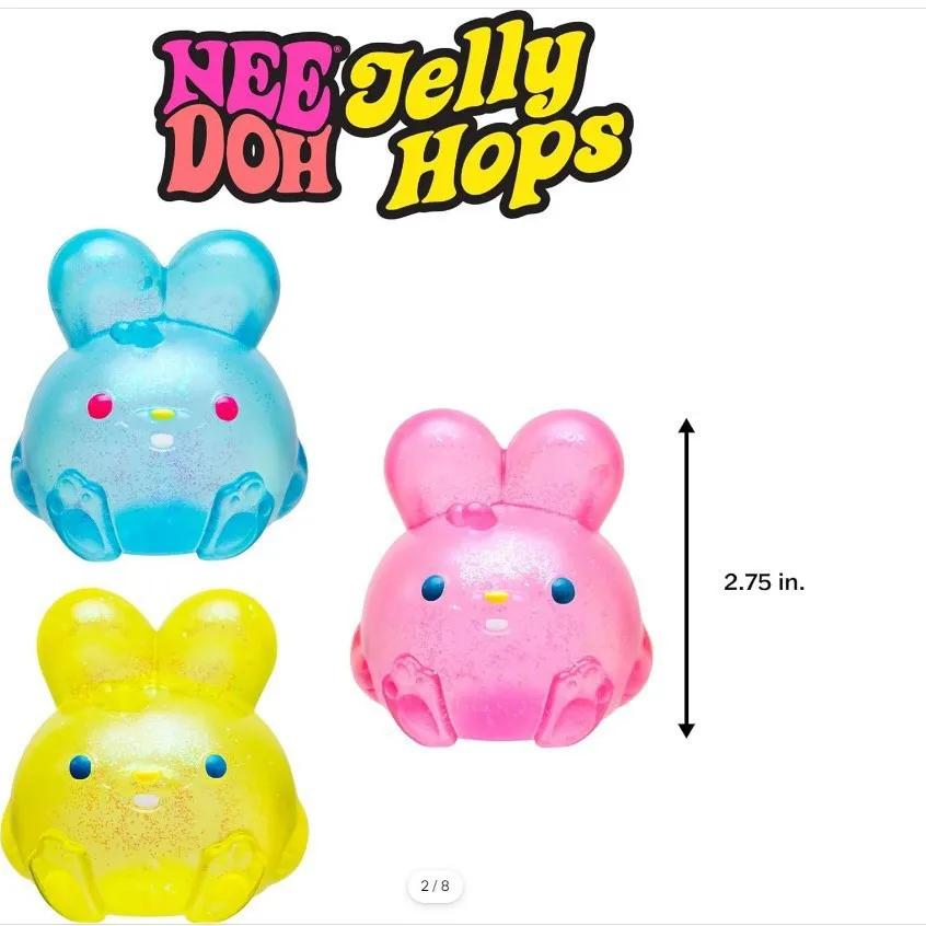 NeeDoh Jelly Hops Кролик Сквиши Анти-Стресс Гелевый Шар Мягкий Анти-Тревожность Сенсорный Фиджет, Игрушка-Сжималка для Подарка