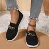 Metal Chain Decor Flats Shoes for Women 2025 Plus Size 43 Mesh Breathable Loafers Shoes Woman Non-Slip Casual Vulcanized Shoes