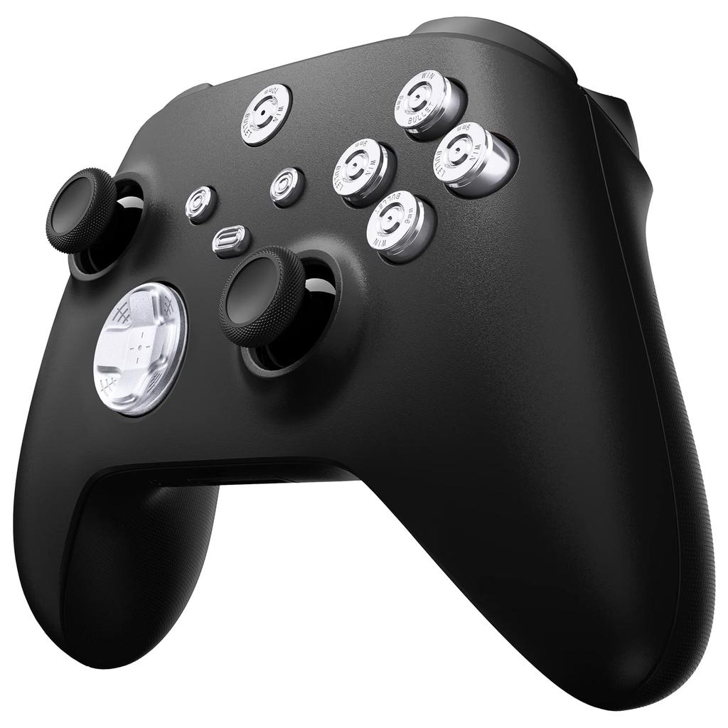 EXtremeRate Металлические красные кнопки для беспроводного контроллера Xbox Core, Набор пользовательских аксессуаров для Xbox Series X S, Запасные части из алюминиевого сплава для кнопок ABXY и Home