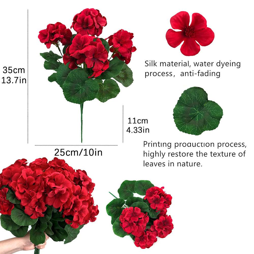 10Pcs Artificial Begonia Flowers Silk Hydrangea Bouquet Fake Floral Bush For Wedding Home Garden Decoration