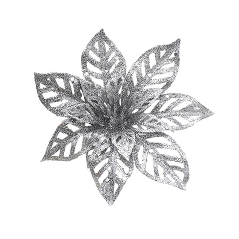 5 шт. Блестящие искусственные цветы Украшение для рождественской елки Для домашнего декора Искусственный цветок Рождественская гирлянда Украшения 2025 Новый год Навидад