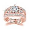 Lover Letter Promise Ring Set For Girlfriend AAA+ Cubic Zirconia Silver Color Engagement Proposal Women Jewelry Wholesale DZR017