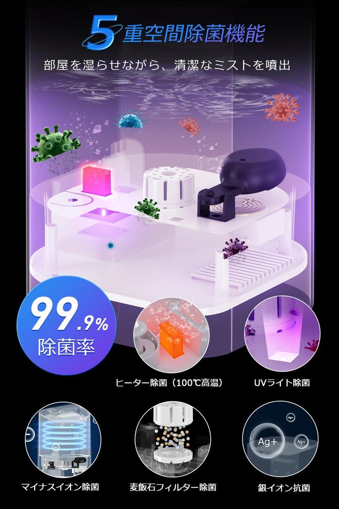 Humidifier Large Capacity 6L Ion UV Disinfection Disinfection Hybrid Humidifier Heating Type Humidifier Air Purifier Ultrasonic Type Tabletop Aroma