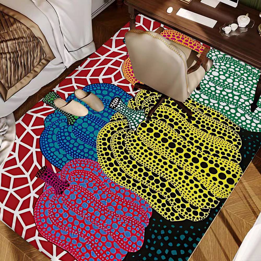 Famous Artist Y-Yayoi Kusamas Hallway Carpet Non-Slip Laundry Room Mat Laundry Decor Balcony Child Living Room Bedside Area Rugs