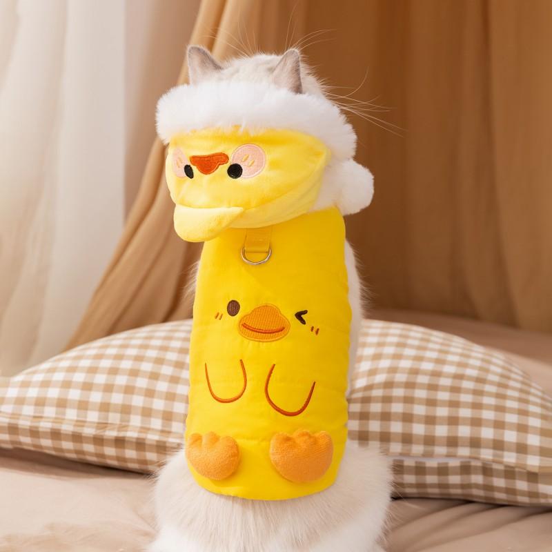 Pet Dog Cat Vest With Hooded Duck Design Warm Winter Coat Small Medium Dogs