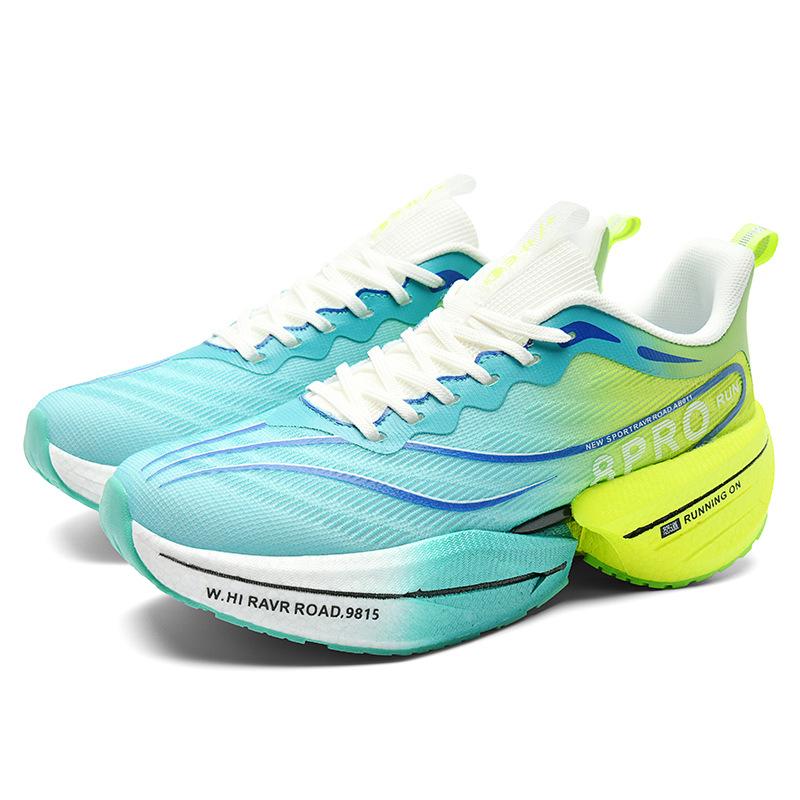 Spring and summer new running shoes men's autumn children's students carbon plate ultra-light shock absorber body test training sports shoes women