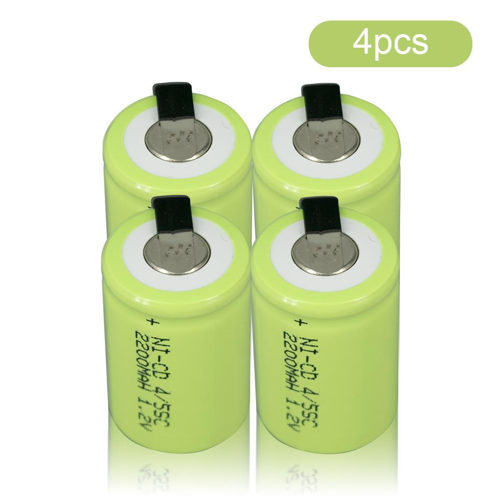 Аккумулятор 1,2 В, 2200 мАч, 4/5SC, ​​4/5 Sub C, NI-CD, со сварочными выступами, аккумуляторная батарея для отвертки, электрическая ручная дрель