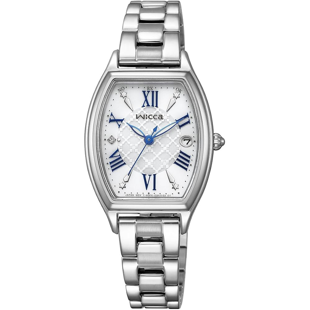 Citizen Wicca Solar Radio Wave Waterproof Watch Silver White Analog Women's Business Simple Gift 38mm
