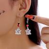 Halloween Costume Jewelry Alloy Earrings With Ghost And Spider Web Design For Men And Women