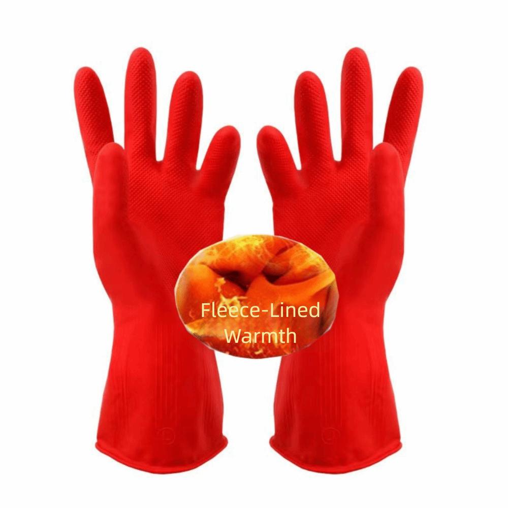 Waterproof Washing Dishes Gloves Red Gauntlet Durable Cleaning Gloves for Cleaning Work