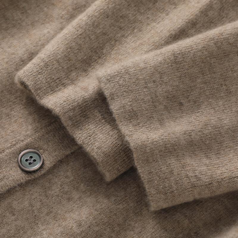 Женский кашемировый кардиган Qinghe Cashmere 100% кашемир Женский осенне-зимний кашемировый кардиган Мягкий и теплый
