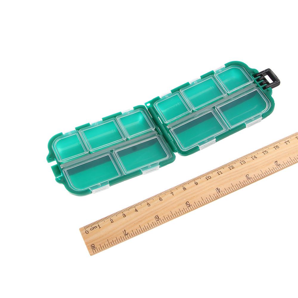 Shrimp Baits Eco-Friendly Plastic Hook Tool Box Lure Case 10 Lattices Fishing Tackle Storage