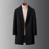 Пальто из чистой шерсти с воротником, зимнее, деловое, не требующее глажки, мужское, однотонное, высококачественное, универсальное, мужское шерстяное пальто
