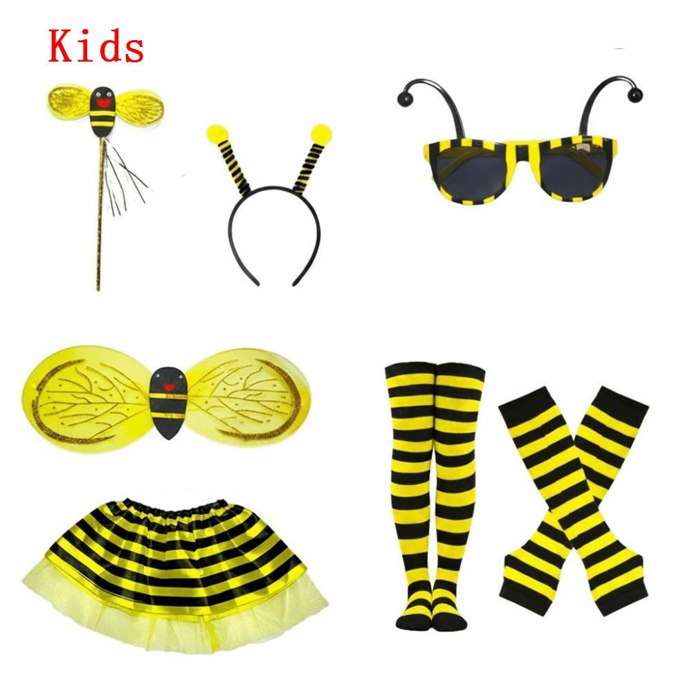 Tutu Skirt Bumblebee Costume Striped Knee Stocking Honey Bee Costume Bee Costume Set For Women