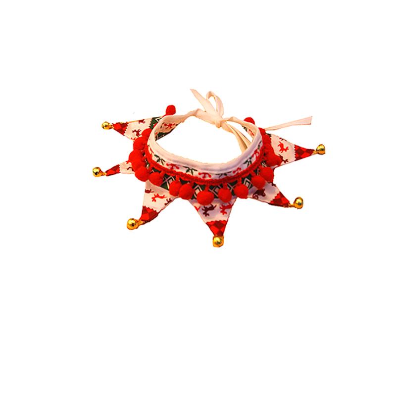 Рождественский регулируемый шарф для кошек, ожерелье с колокольчиком, бандана, плюшевый ошейник для собаки, милый рождественский рождественский подарок