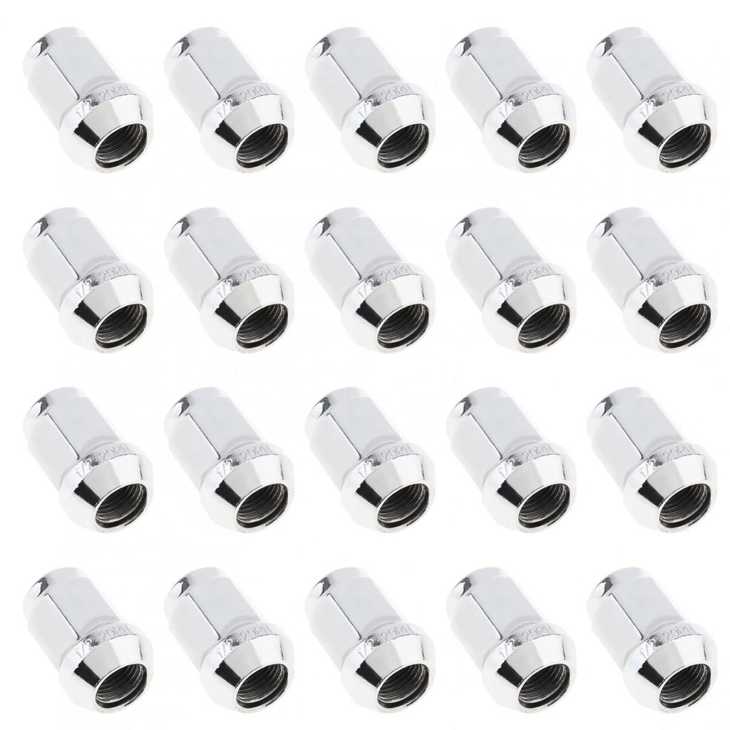 20pcs  Lug Nuts 1/2-20 1.38inch Tall 3/4inch Hex Closed End Chrome Plated Wheel Lug Nuts for Car