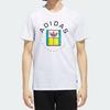 adidas Originals Clover Fun Logo Print Спортивная футболка с коротким рукавом Мужские топы Белые DT8111