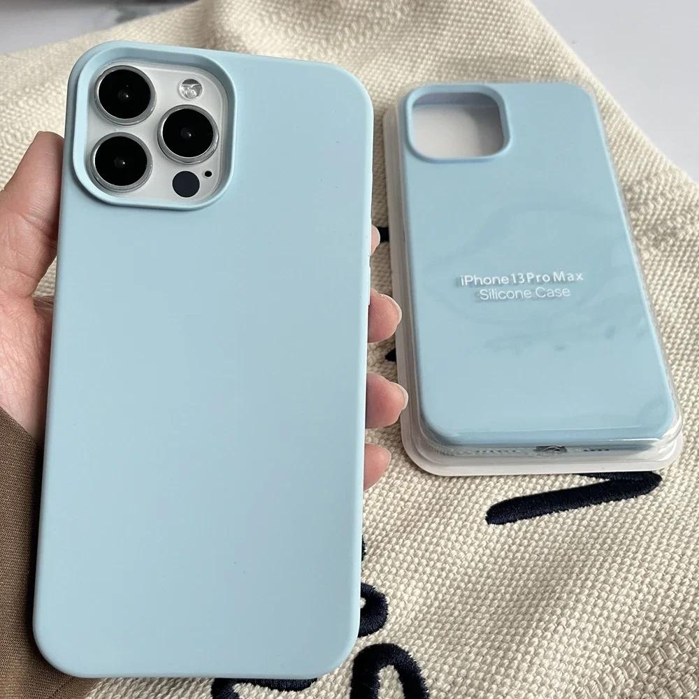 Multi-color Apple Original 16 Pro Max Phone Case, Soft Silicone for Apple 16 15 14 13 12 Full Wrap Shockproof, Anti-slip Phone Case