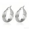 Direct supply multi-layer stainless steel earrings women's trend light luxury versatile earrings plated 18k earrings fashion