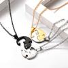 Trendy Fashion Couple Hug Splicing Stainless Steel Cat Love Necklace Titanium Steel Pendant Jewelry