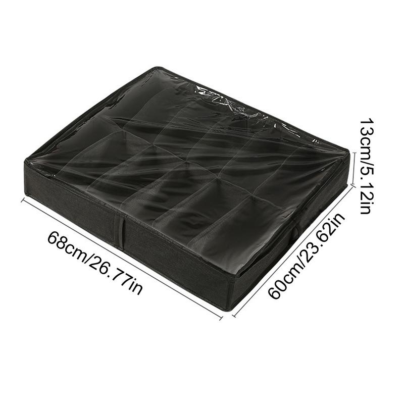 Складной органайзер для хранения обуви под кроватью, пыленепроницаемый нетканый ящик для хранения с прозрачным окном, компактный органайзер для обуви