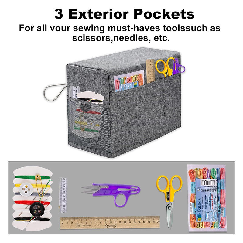 Пылезащитный чехол-рукав для швейной машины, практичная сумка-органайзер для швейных инструментов, совместимая с большинством стандартных машин Singer и Brother