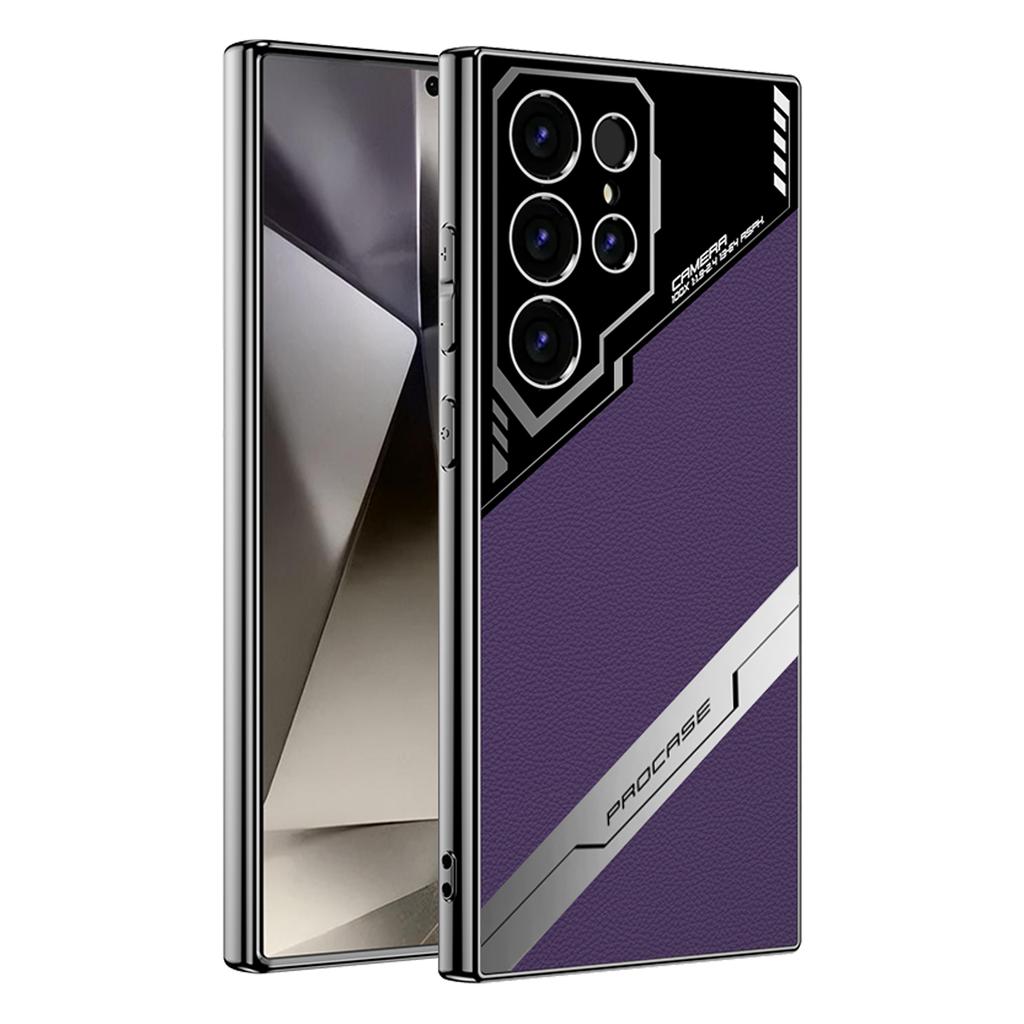 Оригинальный кожаный противоударный чехол для телефона Samsung Galaxy S23 S24 S25 Ultra 5G, роскошный жесткий ПК, защитный чехол S24Ultra S25Ultra