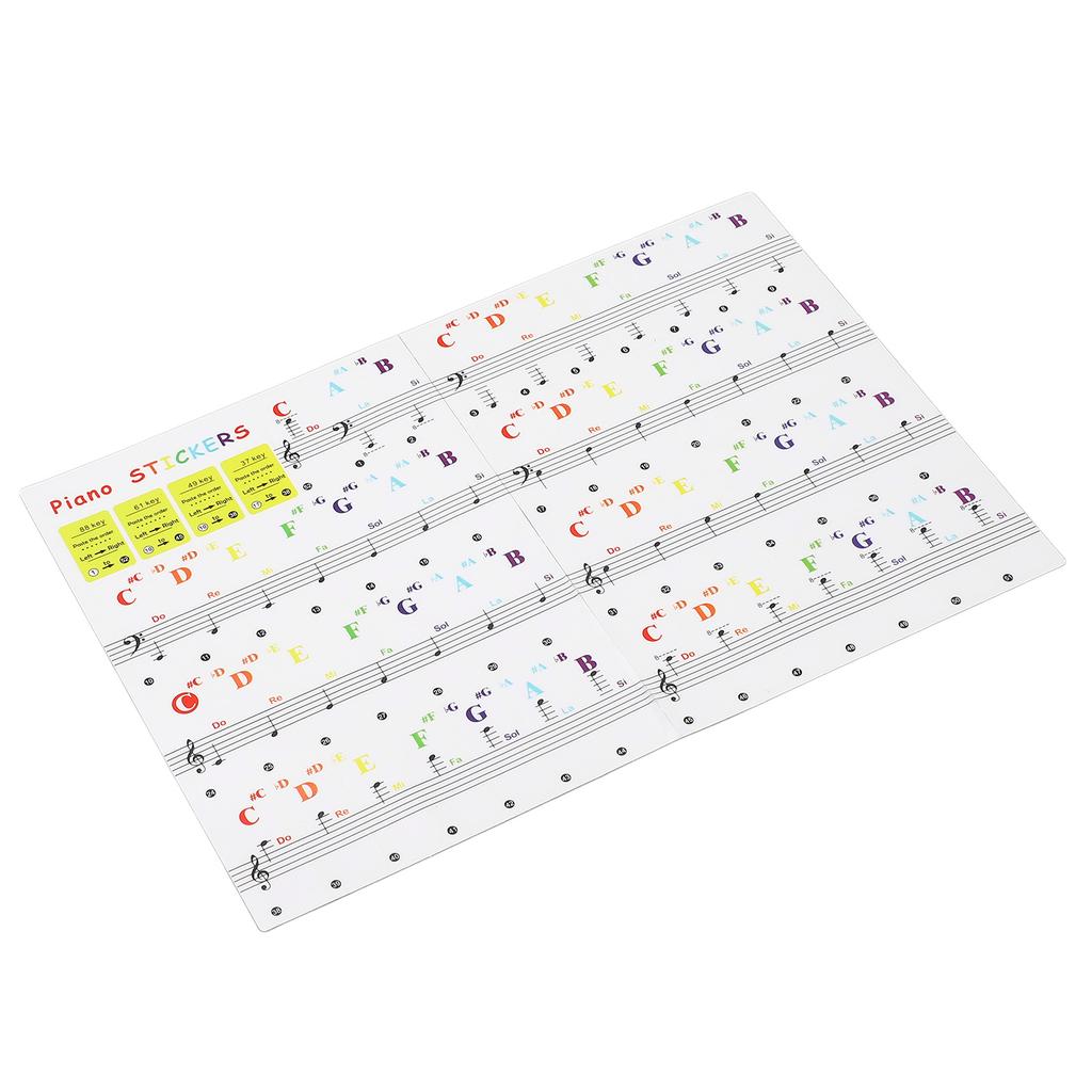 Piano Keyboard Stickers Multipurpose Removable Transparent Piano Keyboard Note Labels for 88 61 49 3