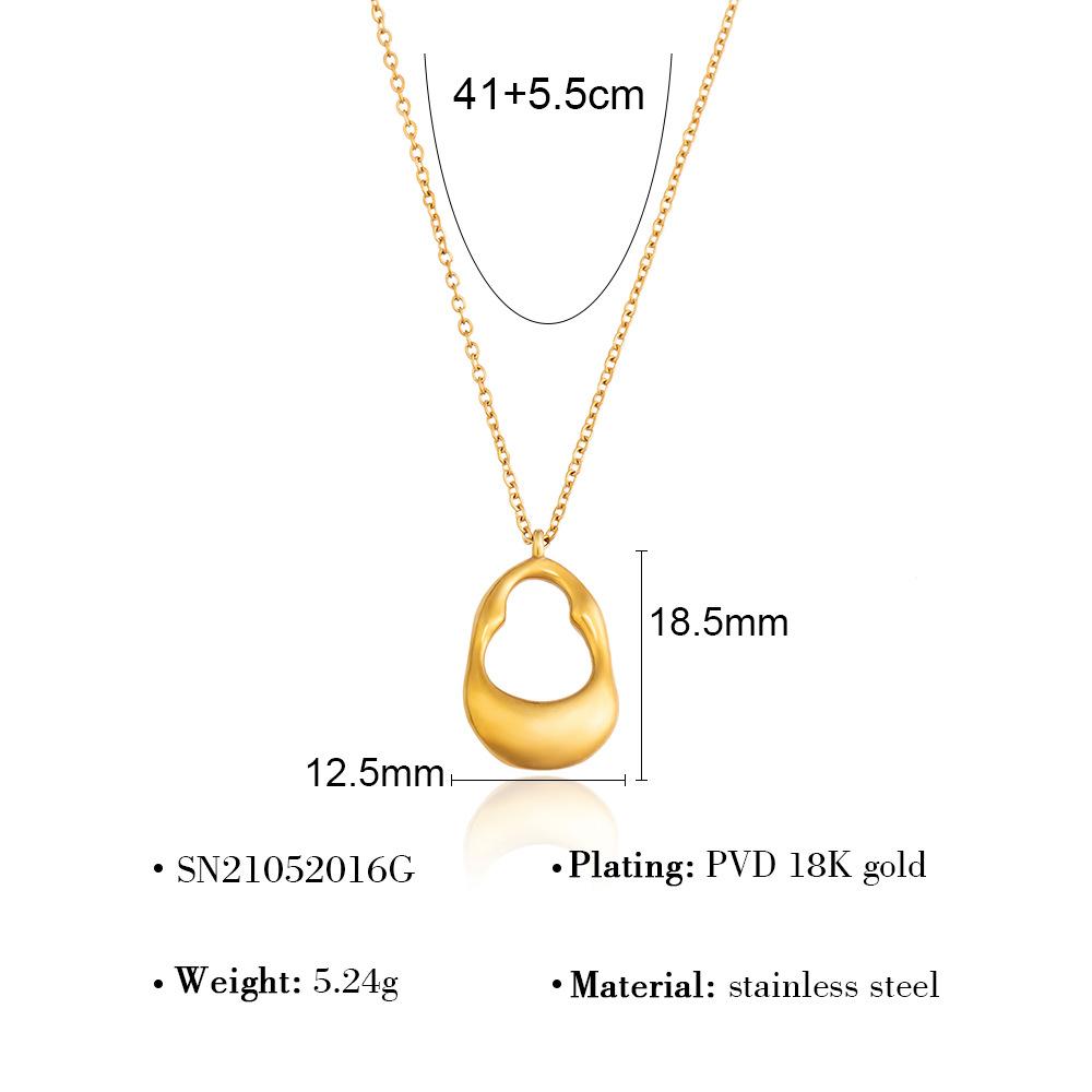 Ожерелье с подвеской из нержавеющей стали, минималистичная геометрическая полая титановая стальная ключичная цепочка