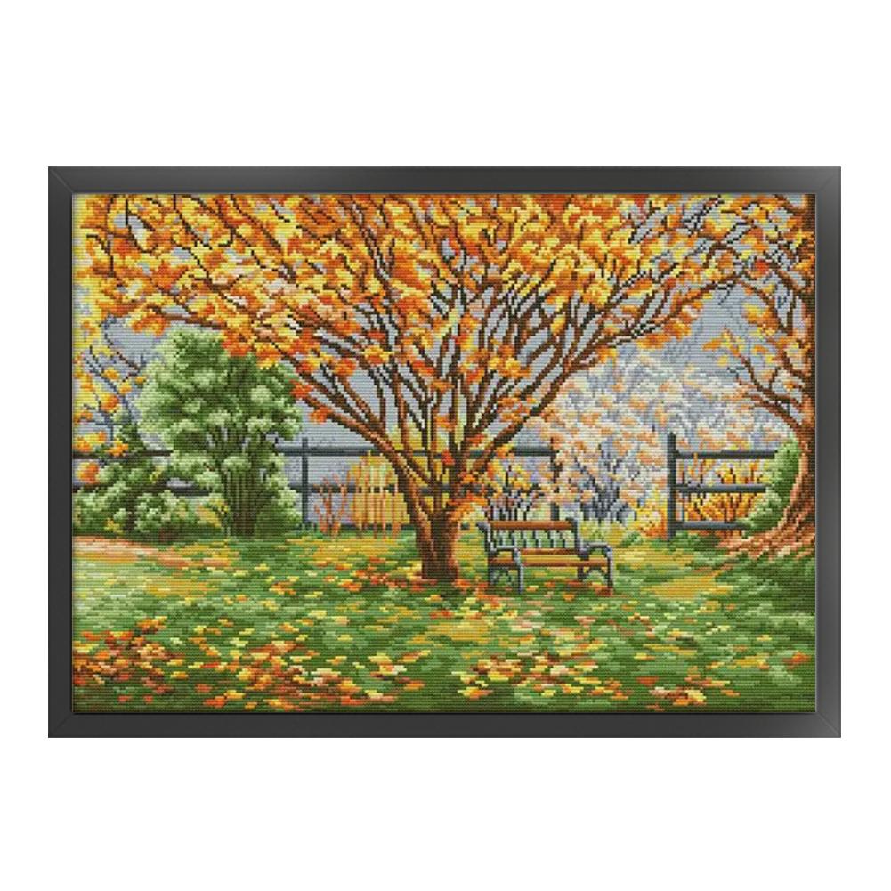 Набор для вышивки крестом «Пейзаж» из эко-хлопка 14CT, полная вышивка, AU
