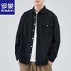 ROMON Мужская хлопковая рубашка с длинным рукавом в стиле business casual