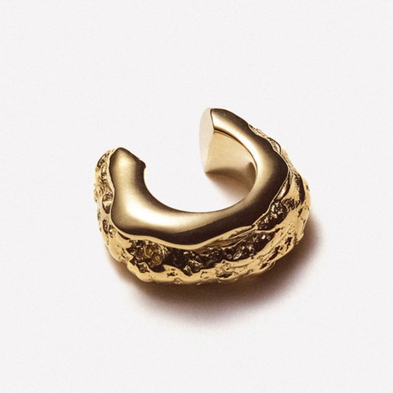 Hustad HUSTAD 210 Серебро / Золото Серьга-кафф в виде пончика _ Серебро 925 пробы / Золото 14 карат Серьга-кафф в виде пончика