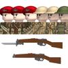 4pcs MOC WW2 Britain Military Soldeirs Building Blocks Air Force Army Infantry Helmets Weapons Gun Accessories Bricks Toys Boys Gift