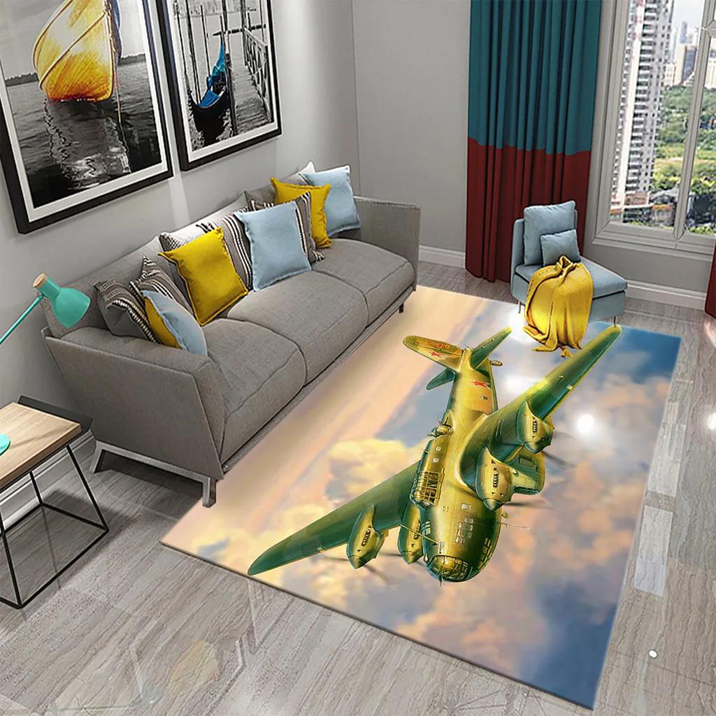 3D Красочный Ковер-картина маслом с самолетом для декора гостиной, спальни, коврики для ванной, кухни, нескользящий коврик для пола, ковры для домашнего декора