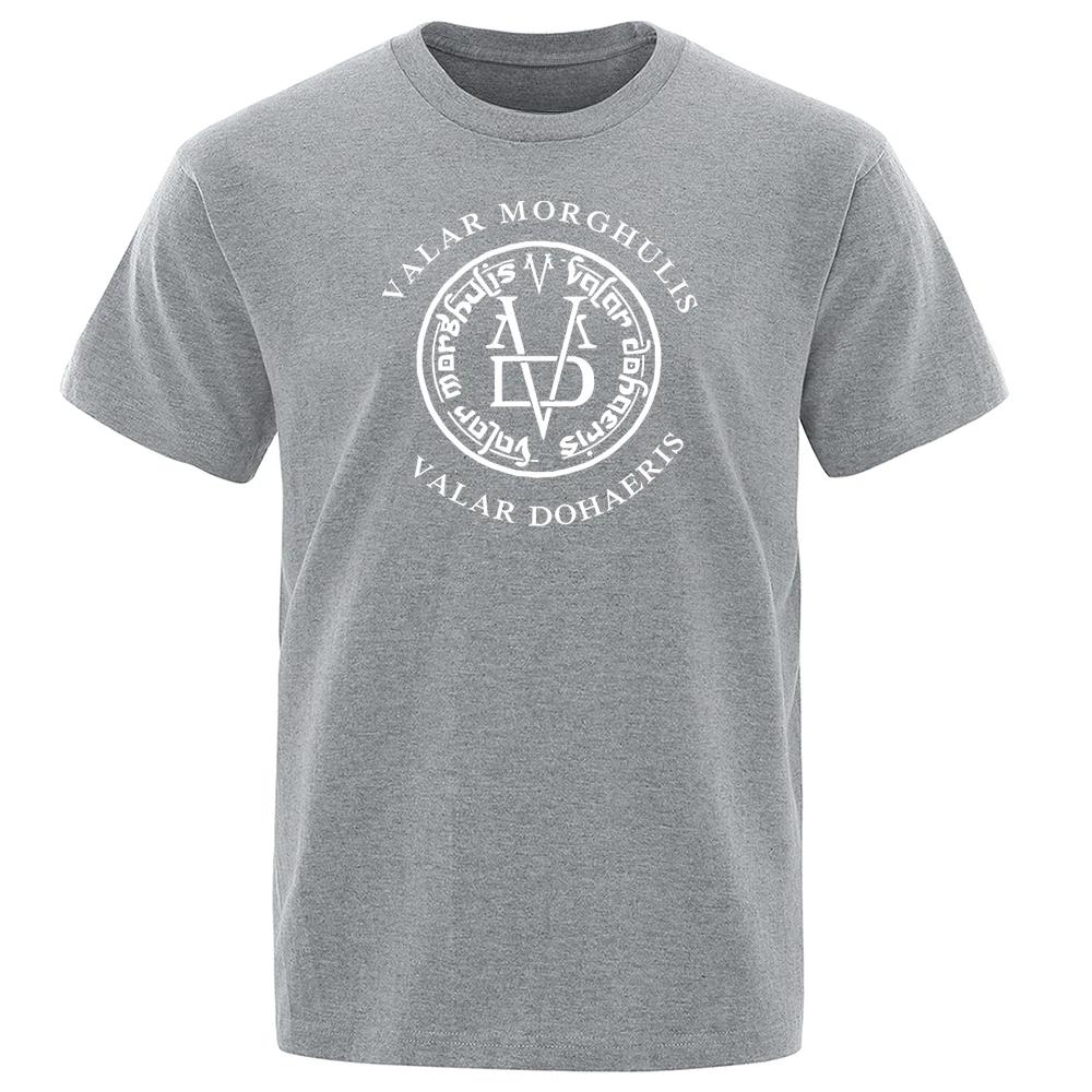 Casual Harajuku Tops Valar Morghulis & Valar Dohaeris Tshirt Hip Hop Casual T-Shirt UnisexShort Sleeve Oversized T Shirt2024
