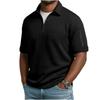 Мужская приталенная клетчатая рубашка с коротким рукавом, на молнии спереди, повседневный топ с декоративными карманами на молнии на рукавах